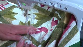 Quilting a large Quilt on a Domestic Machine using templates [upl. by Hnahym]