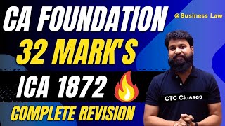 Indian Contract Act 1872 CA Foundation One Shot I Indian Contract Act 1872 CA Foundation Revision [upl. by Ajidahk]