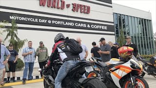 Motorcycle Day at Portland Cars amp Coffee and World of Speed museum  MTT 420RR Turbine Powered bike [upl. by Garlinda]