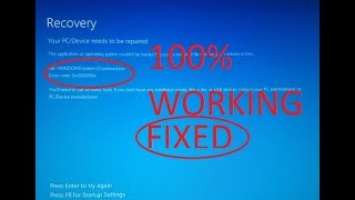 2 SIMPLE WAY TO FIX ERROR quot0xc000000equot amp quot0xc000000Fquot WINDOWS BOOT FAILURE [upl. by Leiru701]