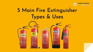 🧯5 Main Fire Extinguisher Types amp Uses ⭐⭐⭐⭐⭐ [upl. by Akenom]