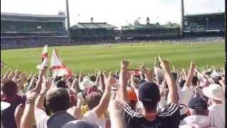 Barmy Army  Mitchell Johnson Golden Duck Sydney SCG Ashes 2010 [upl. by Sallad]