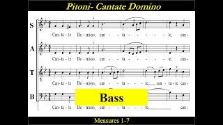 Pitoni  Cantate Domino  Bass [upl. by Goff153]