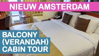 Nieuw Amsterdam BalconyVerandah Cabin Tour Holland America [upl. by Atikahc474]