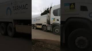 Scania truck leaving building site [upl. by Rolland]