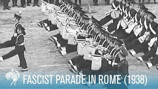 Italian Soldiers Goose Step for Hitler and Mussolini  War Archives [upl. by Juieta]