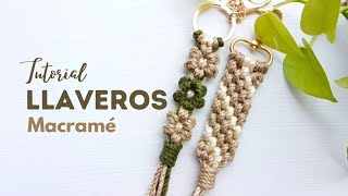 DIY  Macrame quotFlower Hourquot keychain tutorial  llaveros en macrame  마크라메 꽃 키링 [upl. by Berns576]