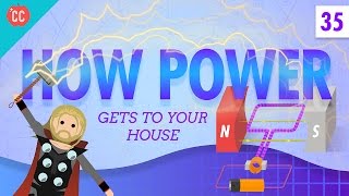 How Power Gets to Your Home Crash Course Physics 35 [upl. by Cohlier]