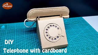 How to make a Rotary Dialing Telephone from cardboard  DIY Cardboard Telephone [upl. by Rialc]