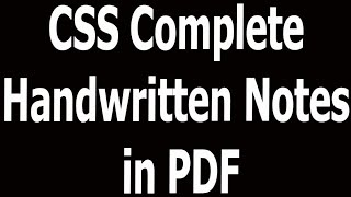 CSS Complete Handwritten Notes in PDF [upl. by Sherl]