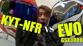 KYT NFR VS EVO GSX3000 HELMET BRUTAL COMPARISON [upl. by Nezah]