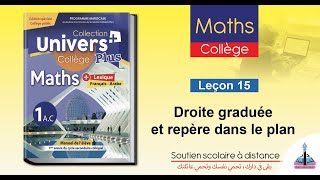 Univers Plus Maths 1AC  Leçon 15  Droite graduée et repère dans le plan [upl. by Harrie252]