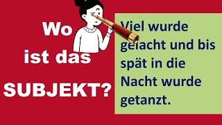 Ganz leicht das SUBJEKT im Satz finden  auch in schwierigen Fällen Deutsch B1C1 [upl. by Barbie]