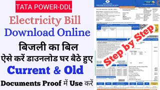 How to download Tata Power electricity bill online 2022  Old amp Current Bill Download  TPDDL [upl. by Alexi]