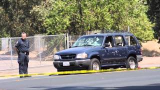 RAW Aftermath of bank robbery chase in north Stockton [upl. by Aloysius]