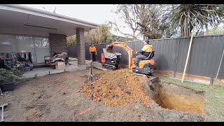 Kubota Mini Excavator Mini Dumper Tipper Truck Swimming Pool [upl. by Anis597]