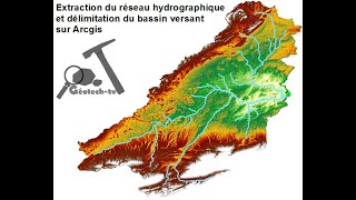 Extraction du réseau hydrographique et délimitation du bassin versant sur Arcgis [upl. by Haik280]