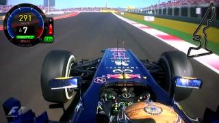 F1 US GP 2012 Sebastian Vettel pole lap [upl. by Oinotnas]