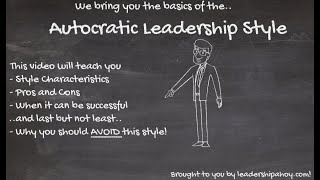 Autocratic Leadership  What is it ProsCons All you need to know in less than 3 minutes [upl. by Hgielsa]