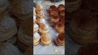 Baking and making a choux pastry 🎂🍰  Vanilla Tiramisu and Praline choux  profit roll ❤️ short [upl. by Asyal293]