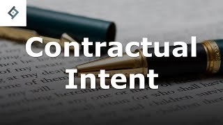 Contractual Intent  Contract Law [upl. by Adham62]