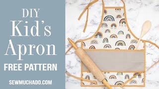 Free Kids Apron Pattern  Tutorial [upl. by Sosna]