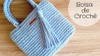 Como Fazer Uma Linda Bolsa de Crochê Com Fio de Malha  Tutorial Fácil de Crochê  Faça Você Mesmo [upl. by Adela]