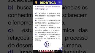 Concurso Professor✅ DIDÁTICA concursodeprofessor concursopublico [upl. by Riha]