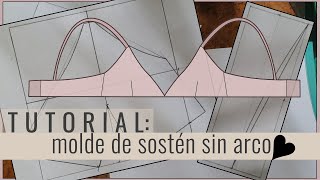 TUTORIAL Moldería de sostén SIN arco triangular ♡ DIY PARTE 1 [upl. by Laszlo247]