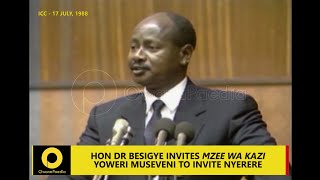 NYERERE PART 2 MUSEVENI BACKS BESIGYE SPEECH INVITES NYERERE 17 JULY 1988 [upl. by Yecnay]