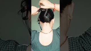 Clutcher Juda Bun Hairstyle  Easy Self Hairstyles For Ladies  wedding Hairstyle hairstyles [upl. by Inoliel]