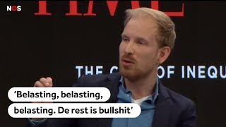 RUTGER BREGMAN Speech over rijken en belasting gaat viral [upl. by Tillford823]