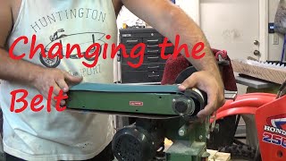 Harbor Freight Belt Sander Change [upl. by Adihsar]