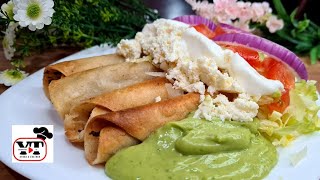 FLAUTAS DE CARNE DESHEBRADA TACOS DORADOS DE CARNE PREPARADAQué hago de comer hoy [upl. by Eelir]