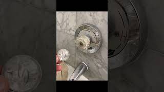 Retrofitting a symmons shower valve with a Moen Adler shower system using a remodelling cover plate [upl. by Ecydnarb]