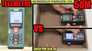 PARKSIDE TELEMETRE LASER LIDL PLEM 50 A1  BOSCH PRO GLM 80 [upl. by Lean]