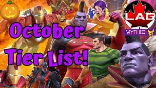 NEW OCTOBER TIER LIST Summoner Choice Gladiator Remastered Ironman New Broken OP Tier  MCOC [upl. by Bud320]