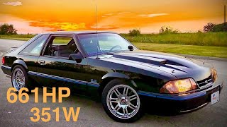 351W Vortech Supercharged Foxbody Mustang [upl. by Eihpos]