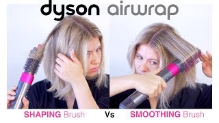 DYSON AIRWRAP Shaping vs Smoothing Brush on Short Hair [upl. by Enar260]