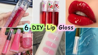 How To Make Lip Gloss At Home  DIY 6 Different Types Of Lip Gloss  Homemade Lip Gloss [upl. by Cates696]