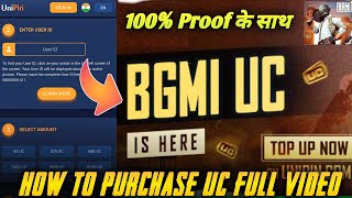 How to Purchase BGMI UC in UNIPIN  How to Buy BGMI UC From Website  Purchase BGMI UC Through ID [upl. by Neall]