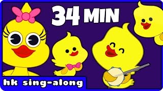 Five Little Ducks  Popular Nursery Rhymes Collection For Kids by Hooplakidz SingALong [upl. by Aneri]