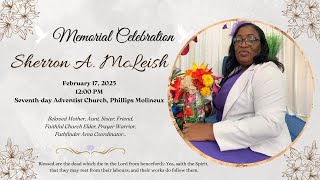 Memorial Celebration Sherron A Mcleish [upl. by Dibri]