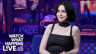 Lily Collins Was Shocked When She Found Out Phil Collins’ Genesis Songs Were Real  WWHL [upl. by Attelahs981]