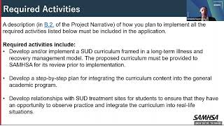 SAMHSA Provider’s Clinical Support System – Universities PreApplication Webinar Audio Description [upl. by Lilly]