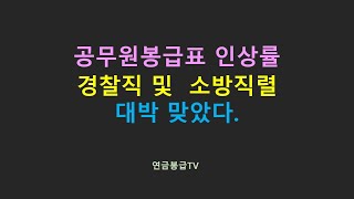 공무원봉급표 인상률 경찰직 및 소방직렬 대박 맞았다 [upl. by Reena]