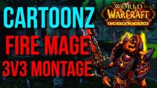 Fire Mage PvP 3v3 Arena 43 Montage as Sunburn Cleave by Cartoonz [upl. by Hanahs]