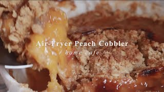 Cooking Vlog AirFryer Peach Cobbler  thatxxRin [upl. by Nnaeilsel]