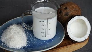 Lait de coco maison à partir de noix de coco fraîche ou coco râpée [upl. by Dasie]