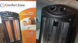 Comfort Zone Quartz Radiant Heater Product Review [upl. by Fraase]